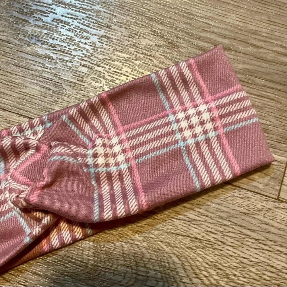 Plaid Wide Twisted Headbands Handmade NEW